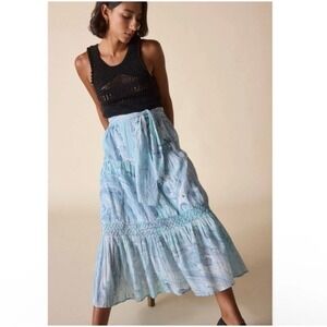 St.‎ Roche Selma Skirt Marbled Ocean in Blue Maxi Skirt Size medium